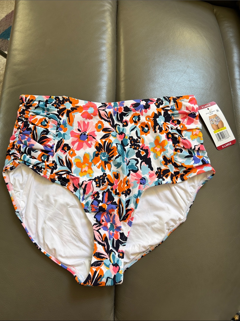 NWT Anne Cole Floral High-Waist Swim Bottoms XL